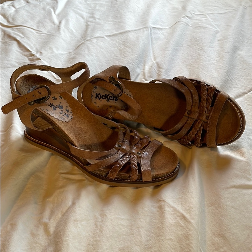 Kickers Women's Brown wedge Sandals New without box 37